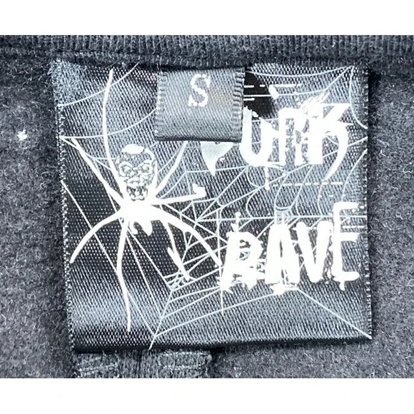 Punk Rave Women's Small Hoodie Tail Coat Floral Skulls Goth Full Zip Buckle - Picture 5 of 6